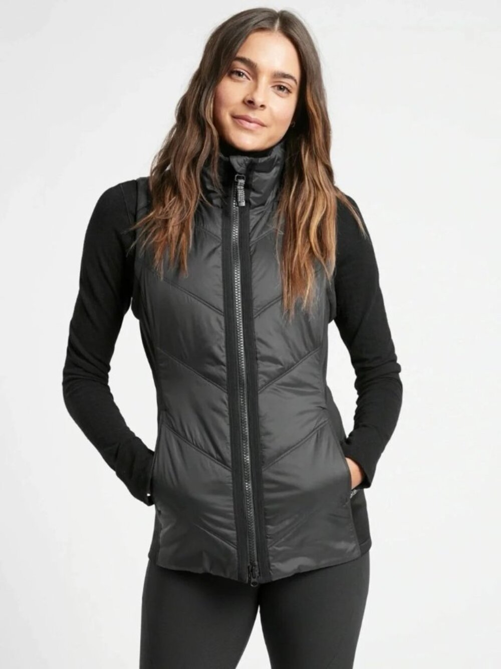 Athleta Rock Ridge PrimaLoft Vest Sz 3XL Black Outdoors Hiking Travel Layer Gorp